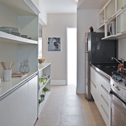白色现代一居室欣赏厨房效果