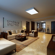 100平新中式三居室欣赏客厅灯饰