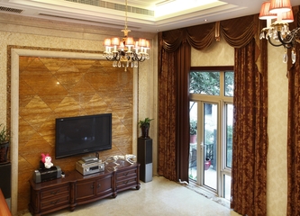 欧式风格住宅客厅电视墙设计