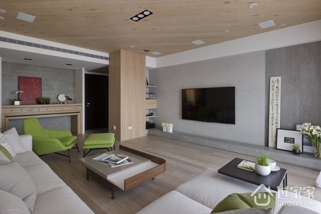 112平木质现代住宅欣赏客厅设计