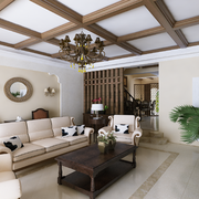 227平大气美式别墅欣赏客厅设计