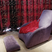 紫色布艺单人沙发效果图