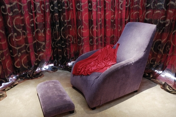 紫色布艺单人沙发效果图