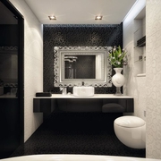 黑白现代奢华住宅欣赏洗手间