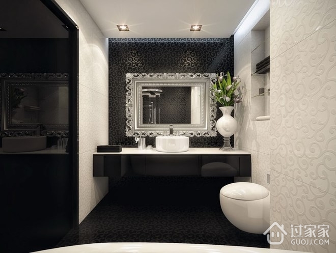 黑白现代奢华住宅欣赏洗手间