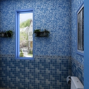 蓝色地中海家居案例欣赏卫生间窗户