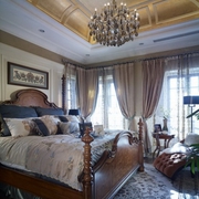美式风格装修效果图设计卧室全景