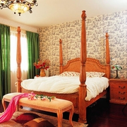 中式风格独享红色欣赏卧室
