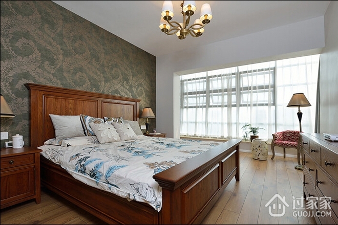 76平舒适美式住宅欣赏卧室