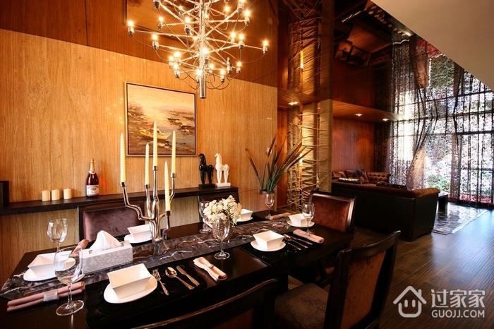 新古典奢华样板房餐厅效果图设计