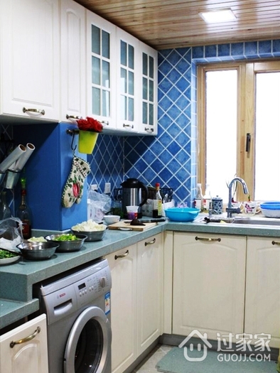 112平优雅蓝色住宅欣赏厨房