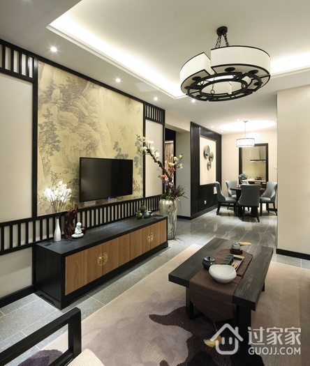 118平新中式风格案例欣赏客厅设计