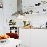 76平白色北欧住宅欣赏厨房效果