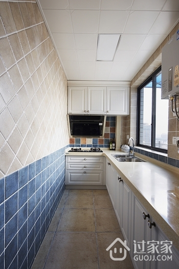 74平蓝色地中海住宅欣赏厨房