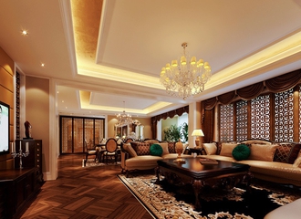 120平法式经典三居欣赏客厅设计