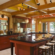 美式风格效果图欣赏厨房吧台
