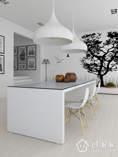 现代简约黑白色一居室欣赏厨房设计