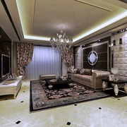 125平奢华欧式住宅欣赏客厅设计
