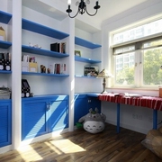 110平蓝色地中海住宅欣赏书房设计