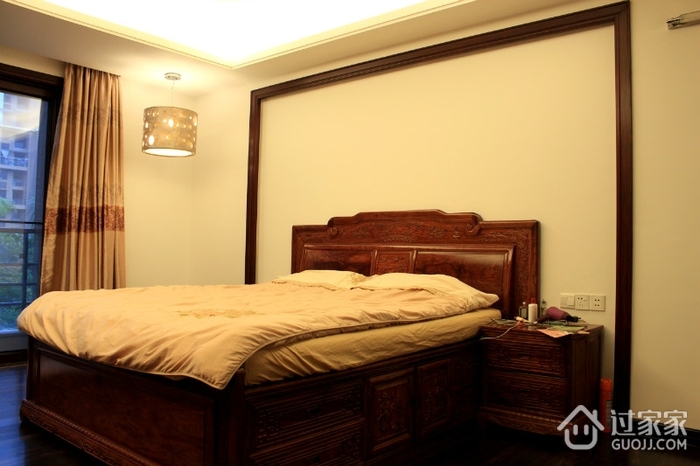 中式温馨三居室效果图欣赏卧室