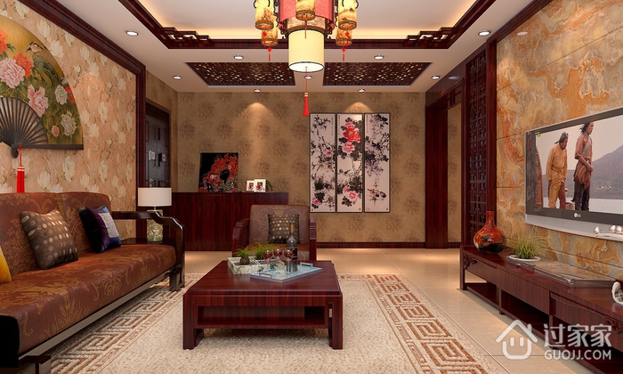 中式风格舒适两居欣赏客厅设计