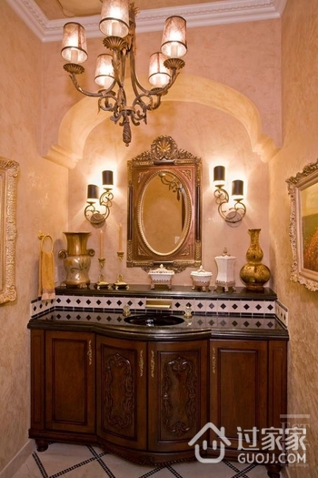 美式奢华别墅装饰赏析洗手台