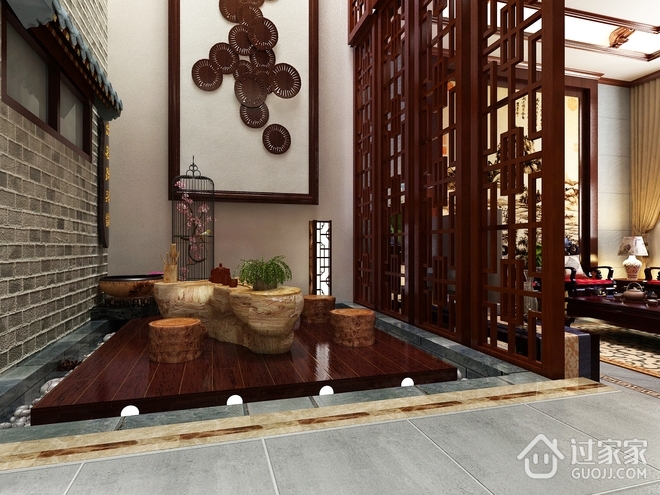 中式古典别墅住宅欣赏茶室效果