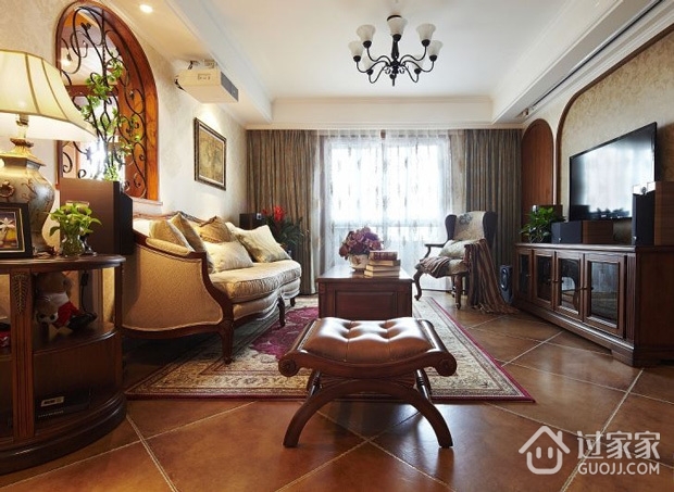 美式温馨三居室案例欣赏客厅设计