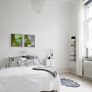 北欧白色质朴住宅欣赏卧室