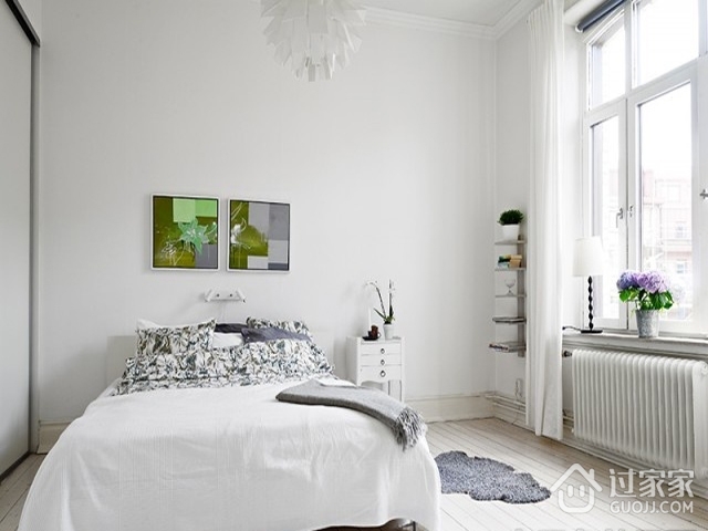 北欧白色质朴住宅欣赏卧室