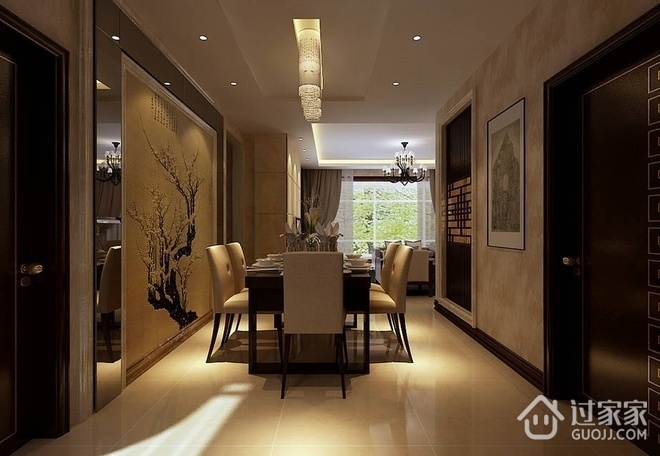 112平新中式风格住宅欣赏餐厅