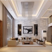 105平现代白色复式楼欣赏客厅