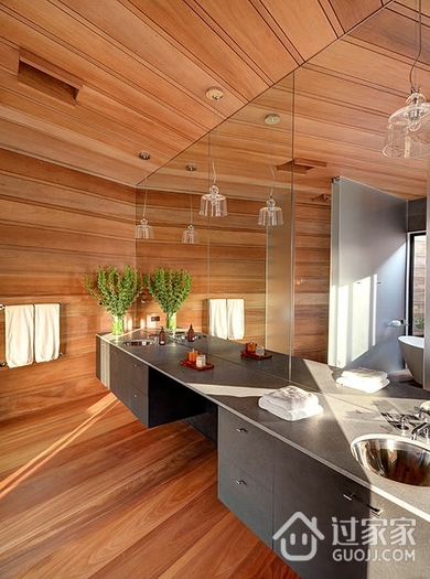 现代粗狂木质别墅欣赏洗手间