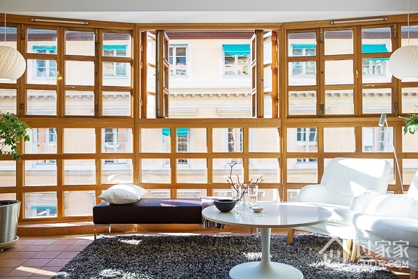 100平现代设计阳光房欣赏客厅过道