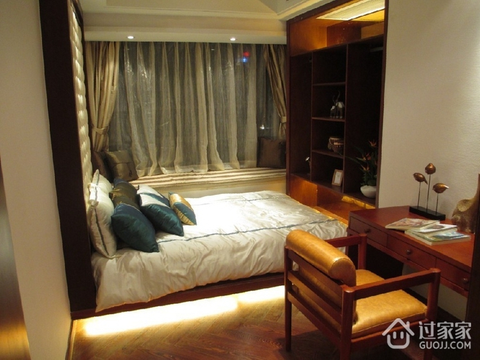 110平新中式风格住宅欣赏卧室