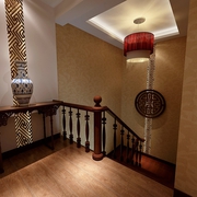 中式风格复式楼效果图欣赏楼梯间