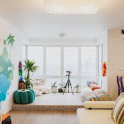 色彩斑斓简约时尚公寓欣赏客厅全景