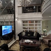 现代豪华别墅装饰客厅效果图设计