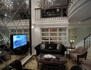 现代豪华别墅装饰客厅效果图设计