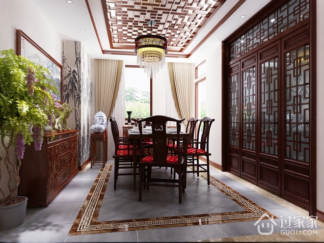 中式古典别墅住宅欣赏餐厅
