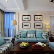 76平白色美式两居室欣赏客厅设计