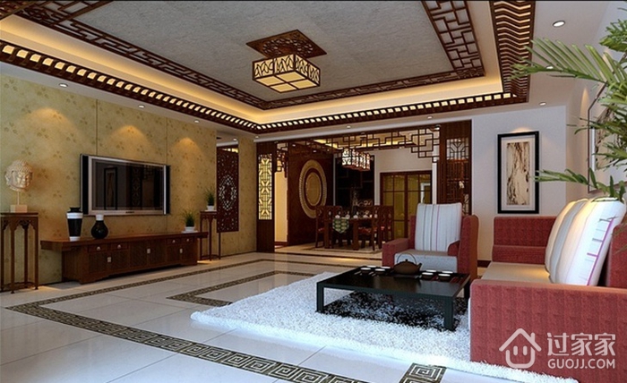 中式沉稳大宅设计欣赏客厅