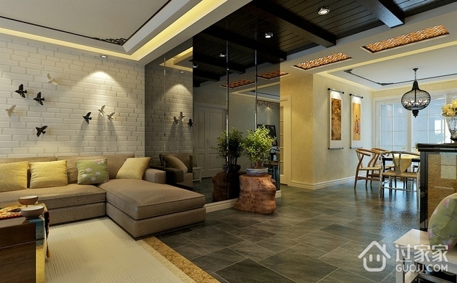 温馨新中式风格住宅欣赏客厅设计
