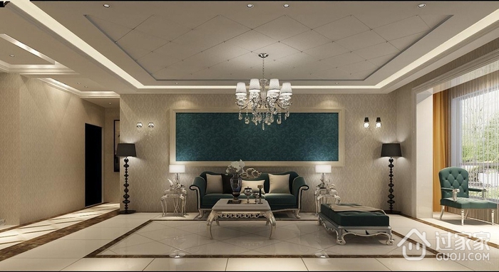 新古典风格效果图欣赏客厅设计