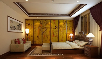 新中式风格别墅欣赏卧室