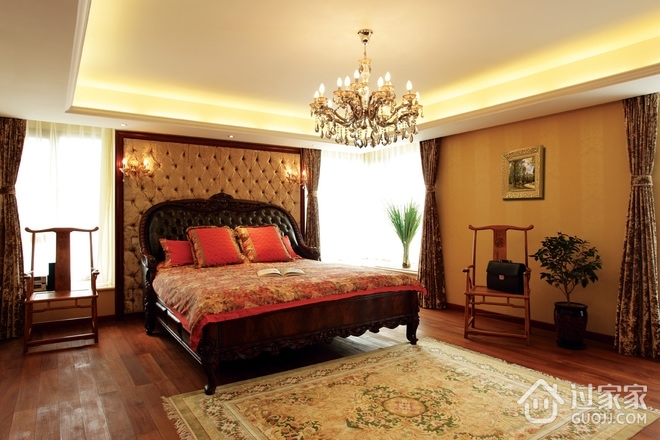 140平新中式风格住宅欣赏卧室