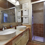 105平田园风格住宅欣赏洗手间