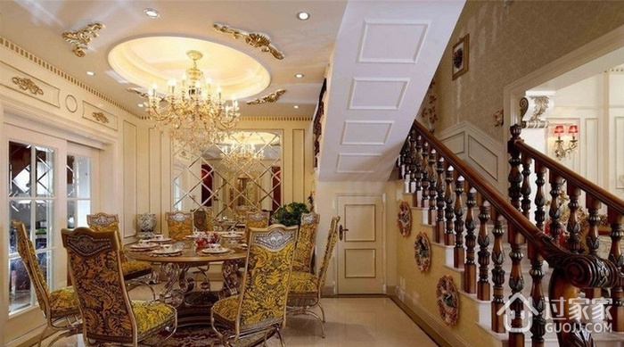 284平奢华欧式别墅欣赏餐厅设计