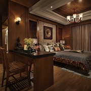 中式效果图设计卧室
