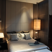 现代别墅设计效果图卧室床头背景